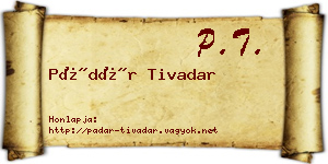 Pádár Tivadar névjegykártya